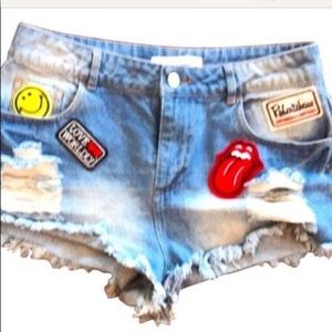 Sans Souci High Rise Denim Shorts